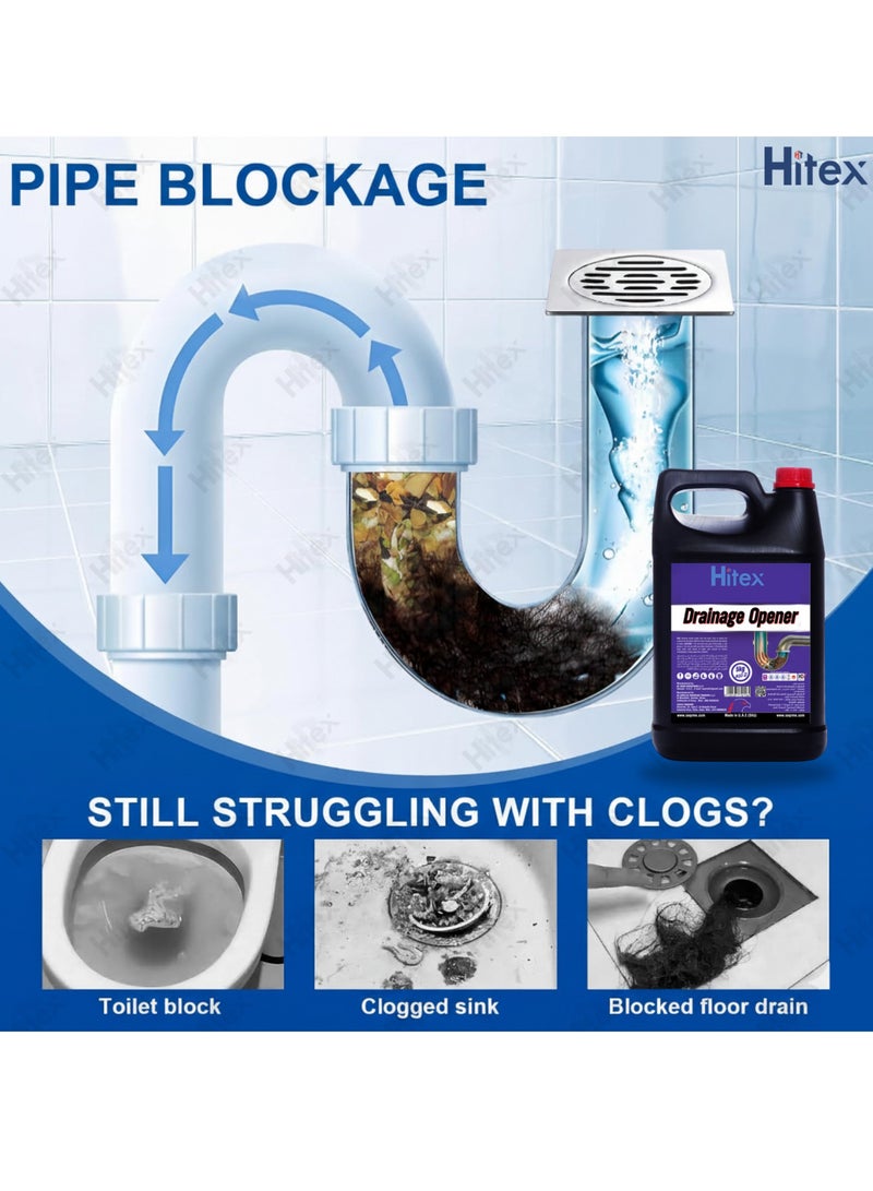 هيتكس طقم فتح مصارف - سائل لفتح المصارف سعة ٥ كجم مع قفازات ونظارات وقناع | مزيل انسداد فعال للمطابخ والحمامات ومصارف الأرضيات - Image 3